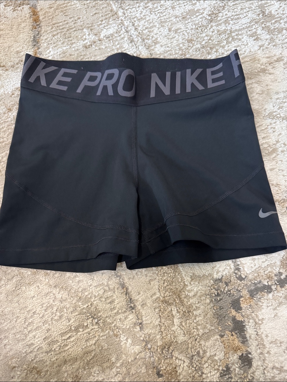 Nike Pro Black Women's Training Shorts with Logo Waistband
